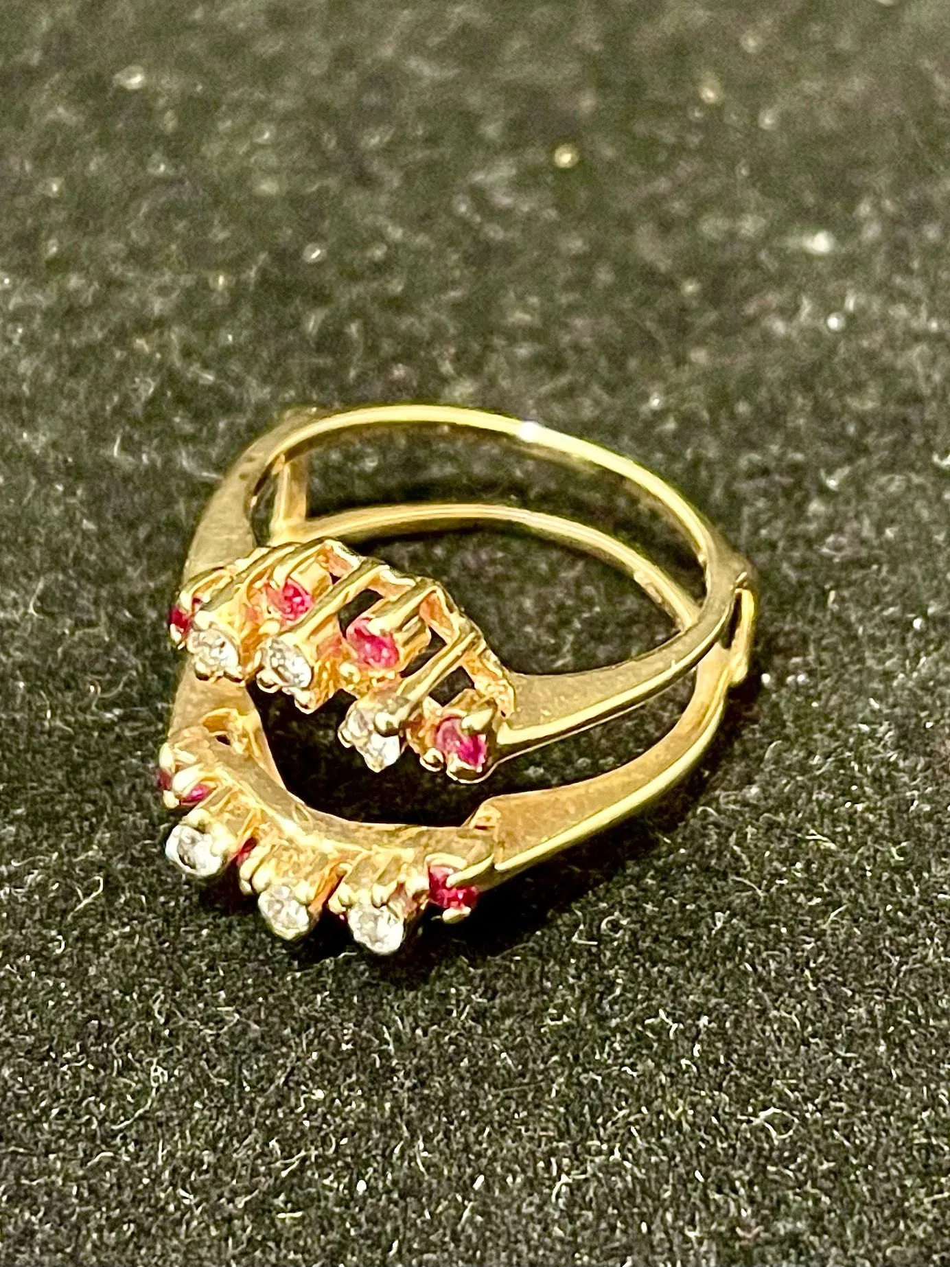 1940s Designer SYG Diamond & Ruby Enhancer Ring - $4K Appraisal Value w/CoA!