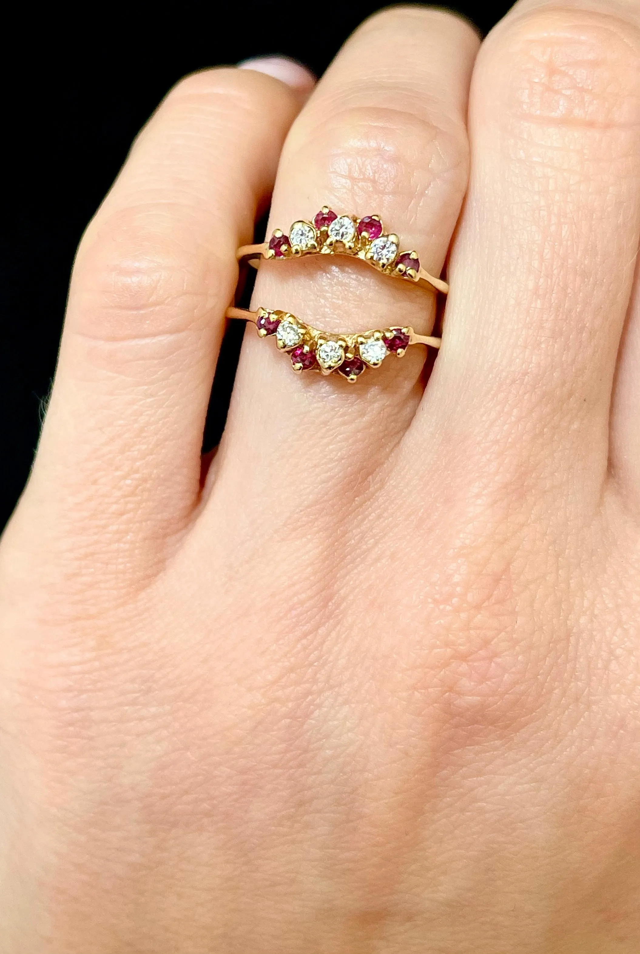 1940s Designer SYG Diamond & Ruby Enhancer Ring - $4K Appraisal Value w/CoA!