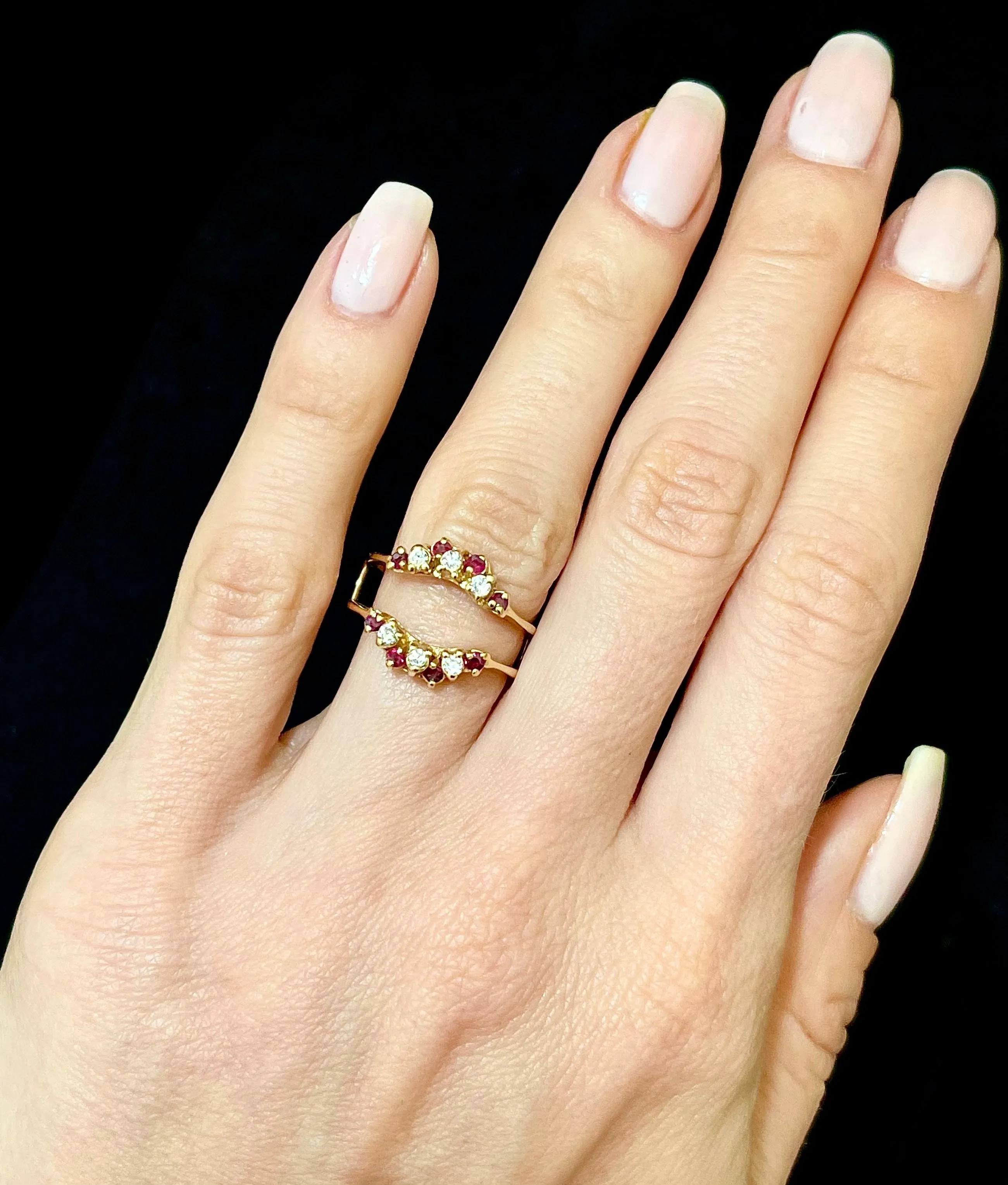 1940s Designer SYG Diamond & Ruby Enhancer Ring - $4K Appraisal Value w/CoA!
