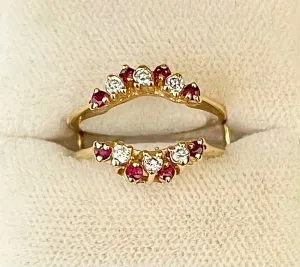 1940s Designer SYG Diamond & Ruby Enhancer Ring - $4K Appraisal Value w/CoA!