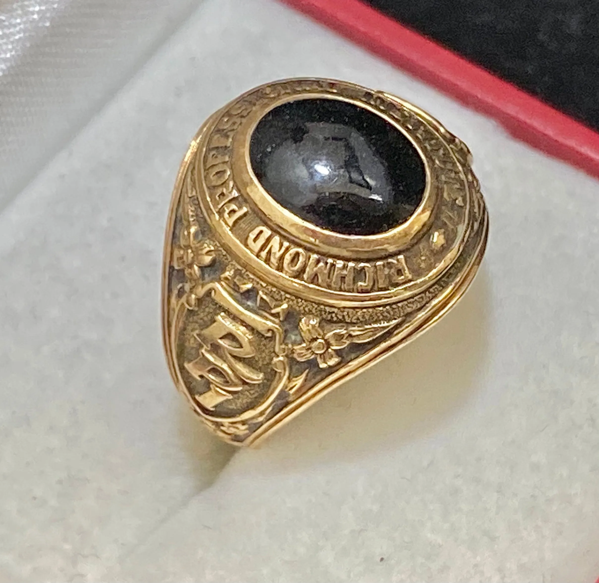 1940’s Richmond Professional Institute Solid Yellow Gold with Onyx Class Ring - $6K Appraisal Value w/CoA}