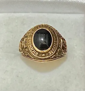 1940’s Richmond Professional Institute Solid Yellow Gold with Onyx Class Ring - $6K Appraisal Value w/CoA}