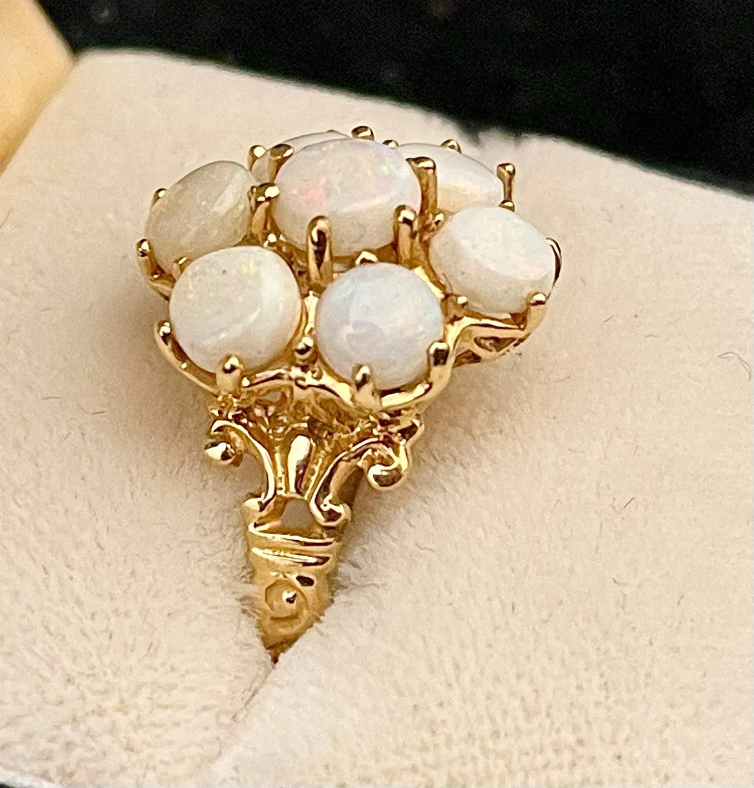 1940s Unique Handmade SYG 7-Opal Ring - $6K Appraisal Value w/CoA!