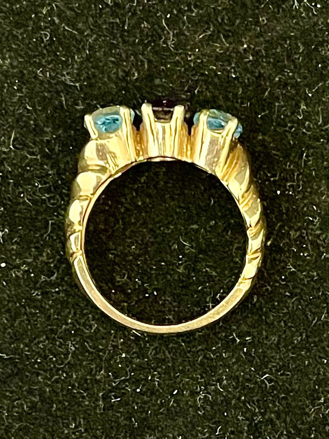 1940s Unique SYG with Amethyst & Aquamarine Ring - $5K Appraisal Value w/CoA!