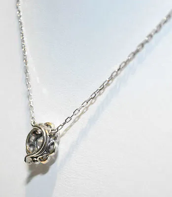 1940s Vintage 1.50 Carat Diamond Cluster Pendant Necklace in Solid 14K White Gold - $15K VALUE
