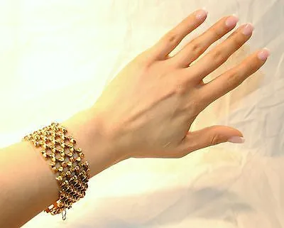 1940s Vintage Tank Track/Tread Style Bracelet in 18K Yellow & Rose Gold - $15K VALUE