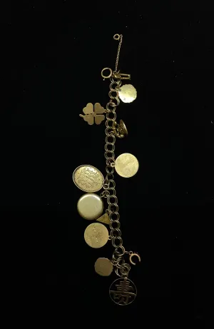 1950's Antique SYG Multi Charm Locket Bracelet - $10K Appraisal Value w/ CoA}