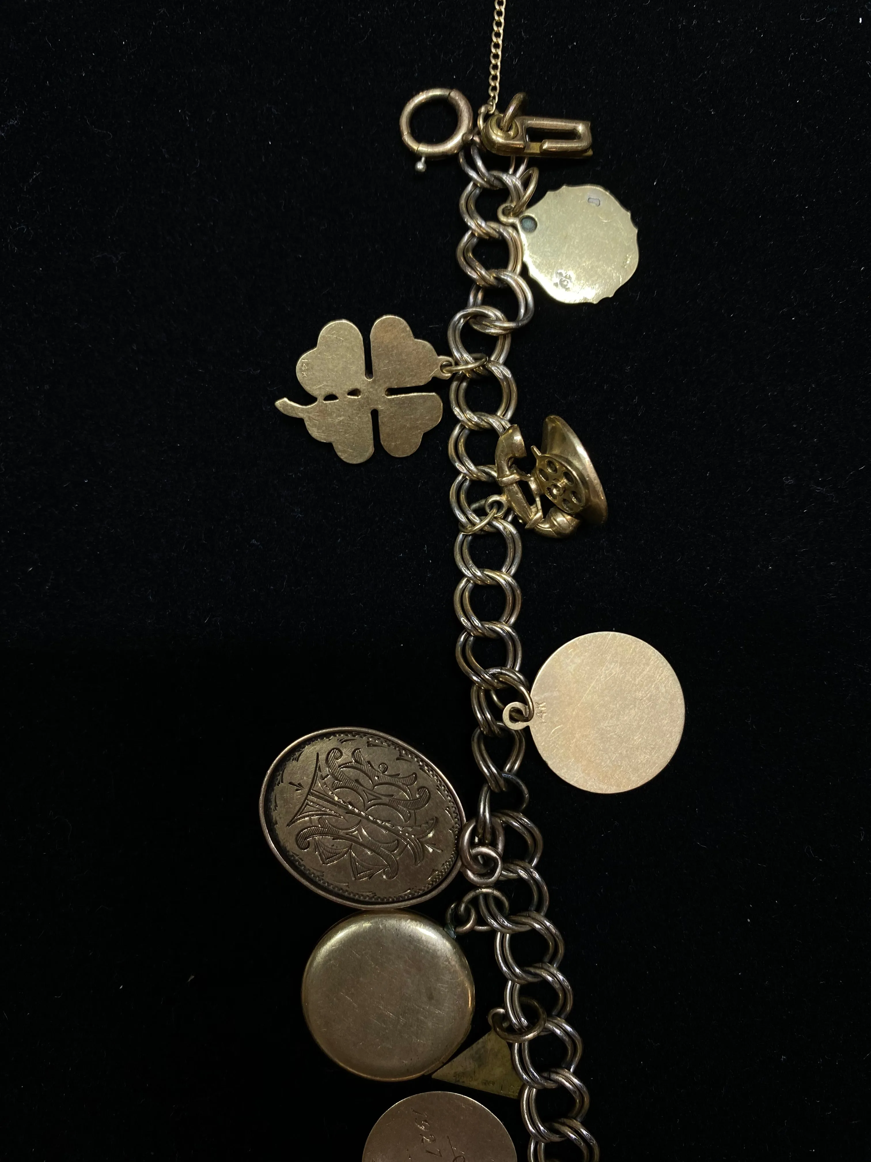 1950's Antique SYG Multi Charm Locket Bracelet - $10K Appraisal Value w/ CoA}