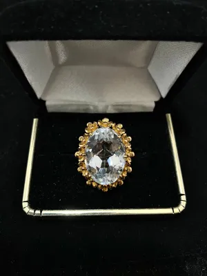 1950's Designer 18KYG 40 Ct. Rock Crystal Ring - $5K Appraisal Value w/ CoA }