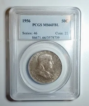 1956 Benjamin Franklin Half-Dollar MS-66 (PCGS) - $1K APR Value w/ CoA! ✿✓