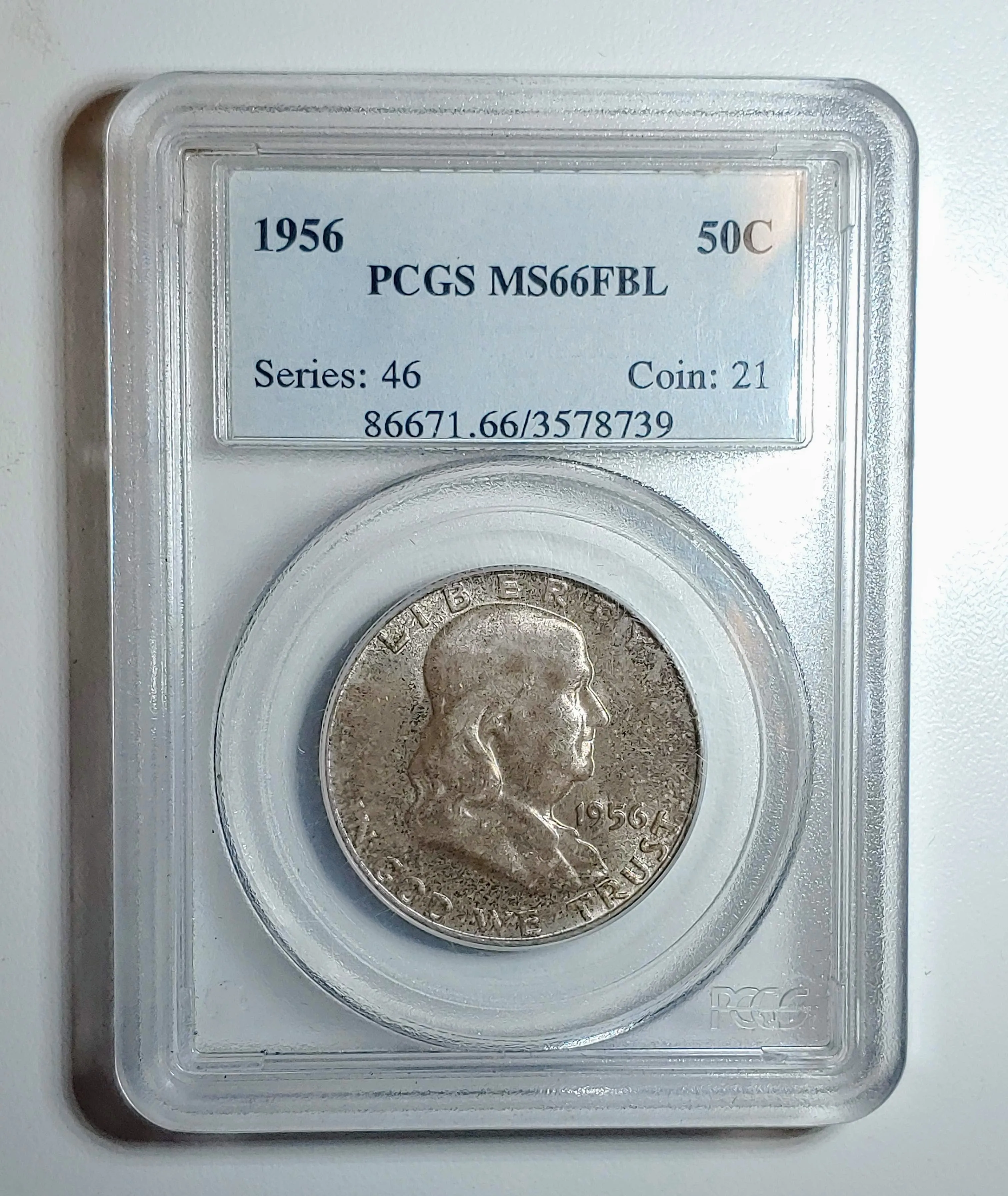 1956 Benjamin Franklin Half-Dollar MS-66 (PCGS) - $1K APR Value w/ CoA! ✿✓