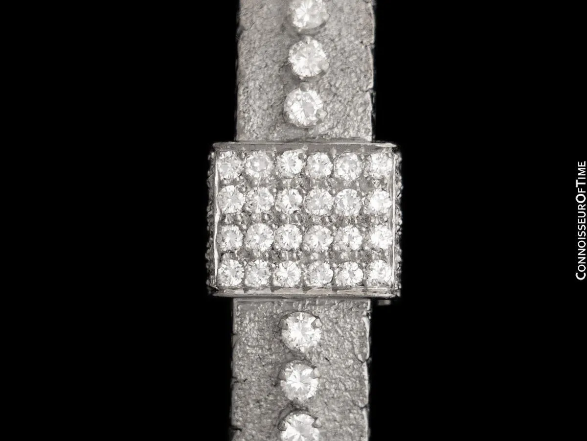 1960's Blancpain S F Vintage Ladies Backwind Cocktail Watch - 18K White Gold & Diamonds