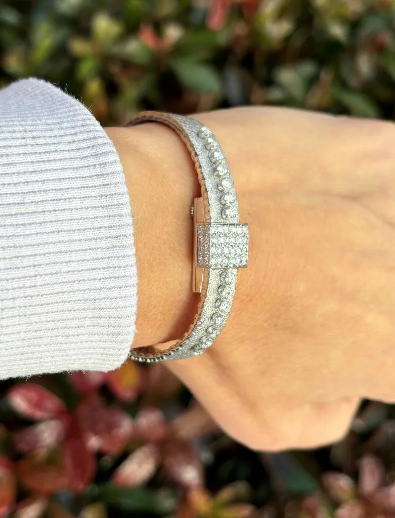 1960's Blancpain S F Vintage Ladies Backwind Cocktail Watch - 18K White Gold & Diamonds