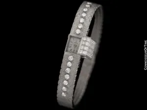 1960's Blancpain S F Vintage Ladies Backwind Cocktail Watch - 18K White Gold & Diamonds