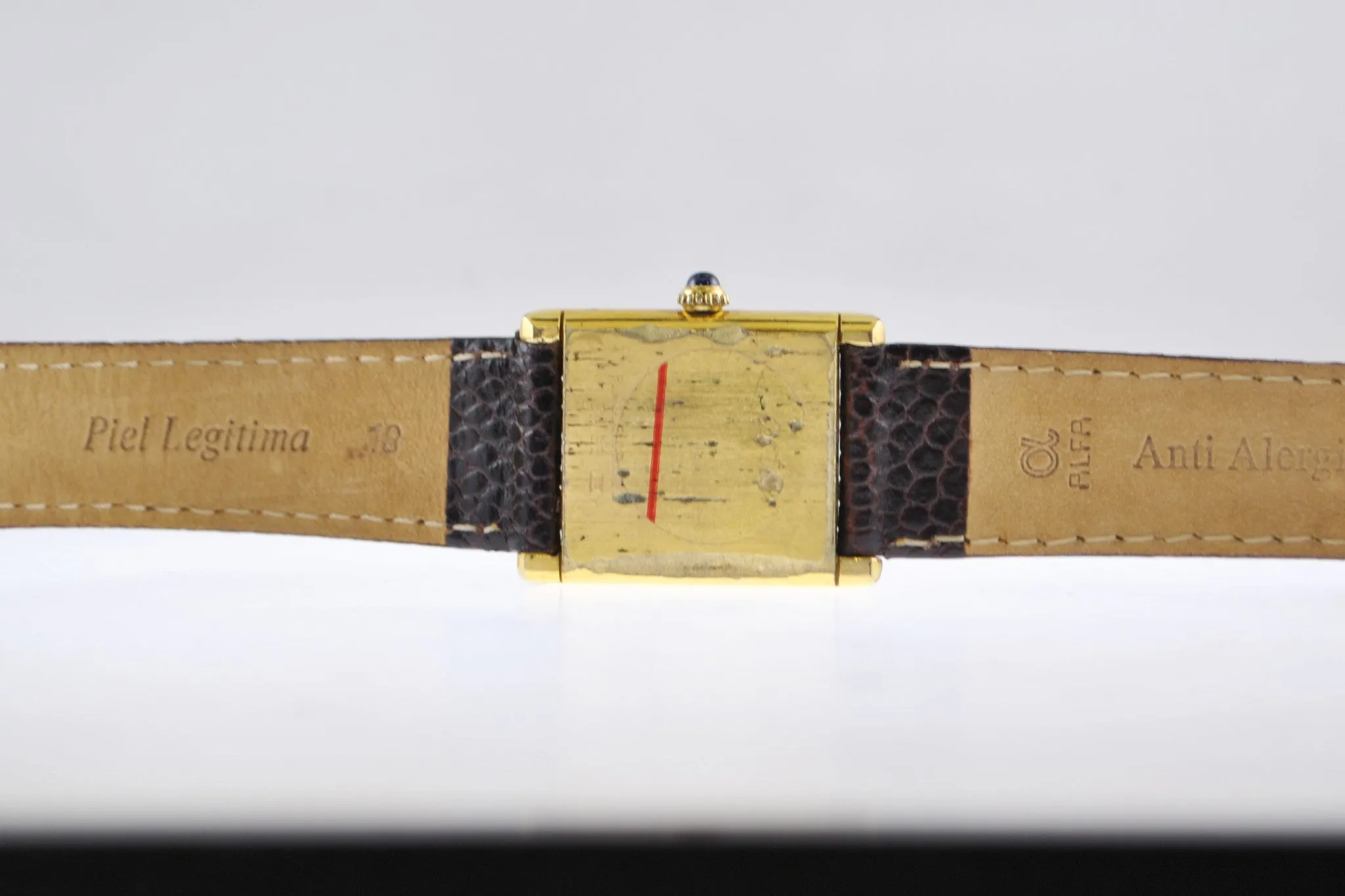 1960's Cartier Classic Vintage Men's Wristwatch Gold Tone on Brown Leather Strap - $6K VALUE
