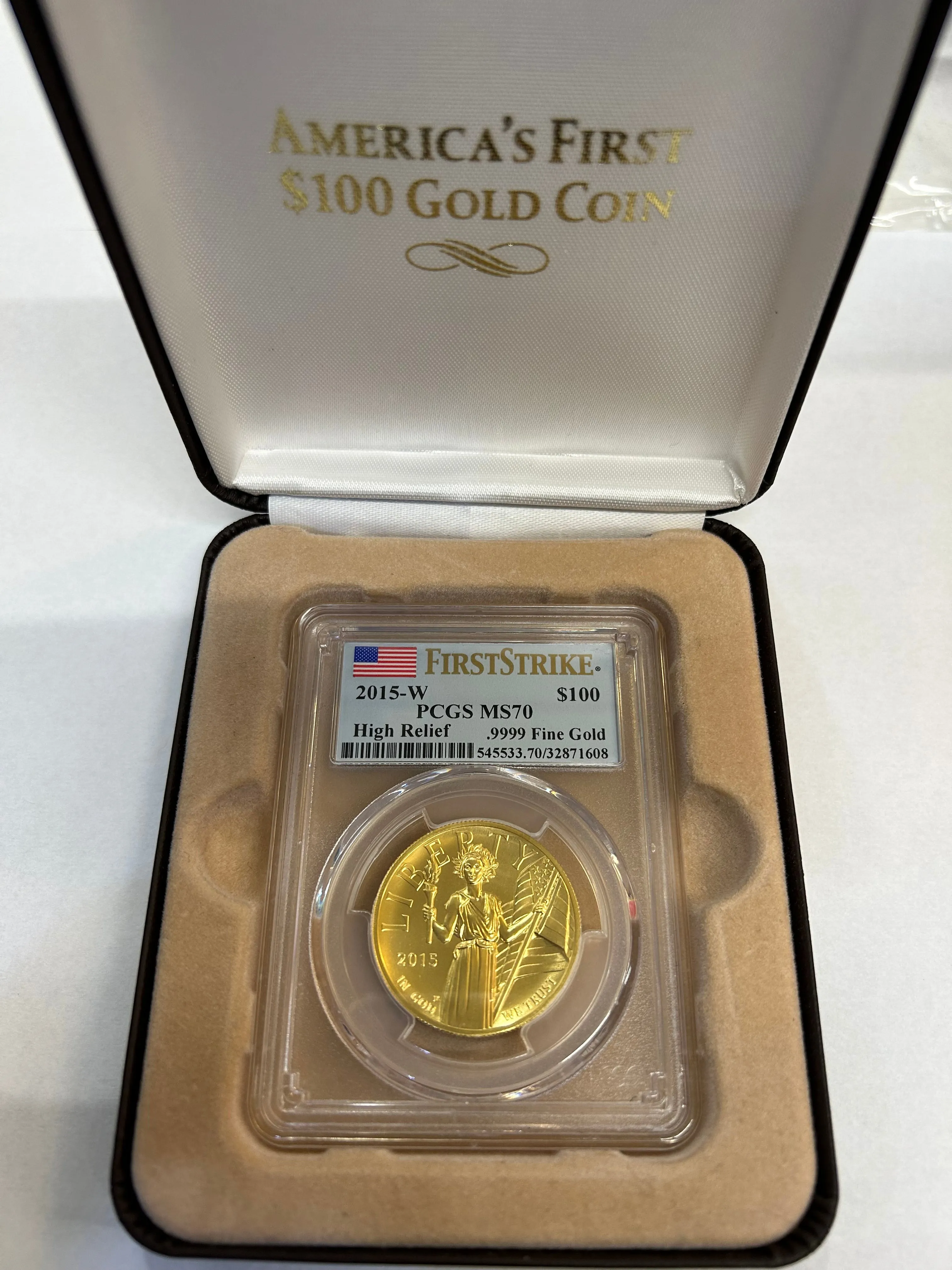 2015-W MS70 PCGS HIGH RELIEF LIBERTY $100 UNC. PURE GOLD COIN - $5K APR w COA!!!