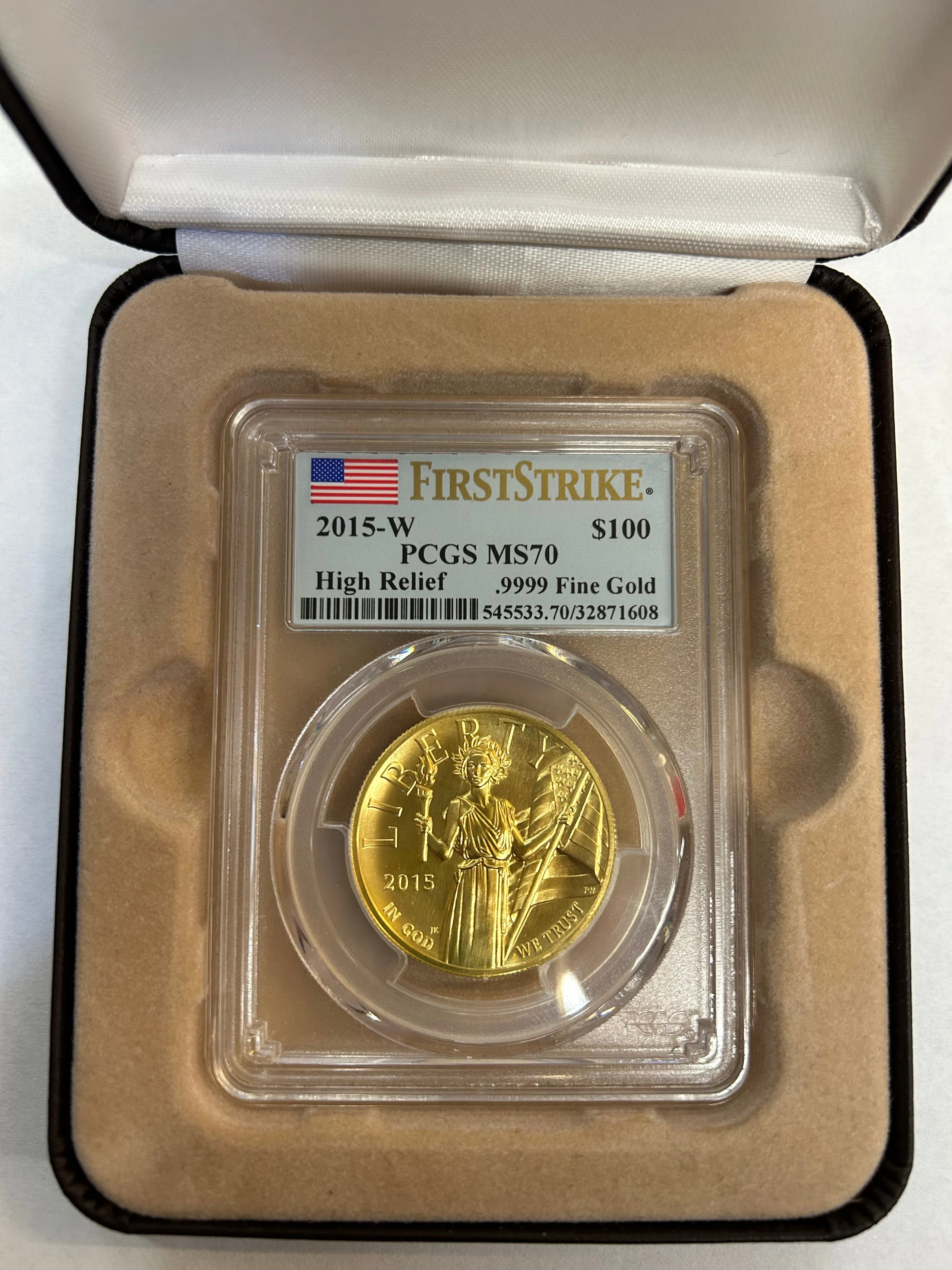 2015-W MS70 PCGS HIGH RELIEF LIBERTY $100 UNC. PURE GOLD COIN - $5K APR w COA!!!