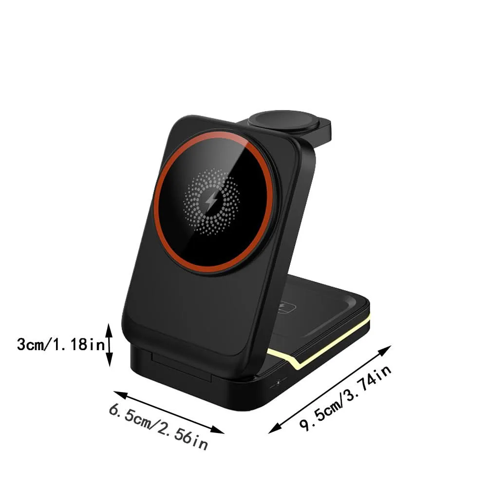 3-in-1 Foldable Wireless Charging Stand - Fast Charging Station