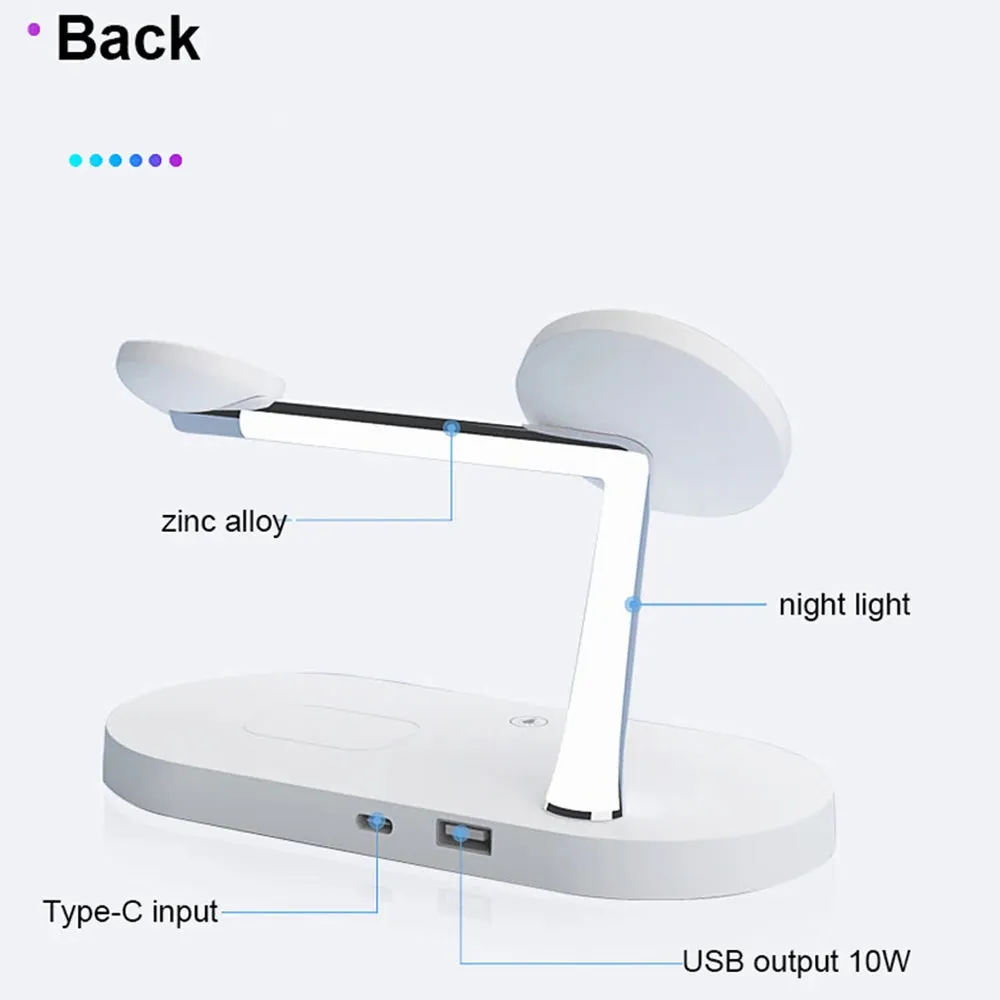 3-in-1 Wireless Charger Stand for iPhone 12/13/14/15/16, Apple Watch 4-10, AirPods 2/3/Pro – Fast Charging Station with LED Light & Charging Indicator
