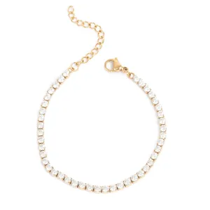 3046-0086 Steel Crystal Bracelet - Gold