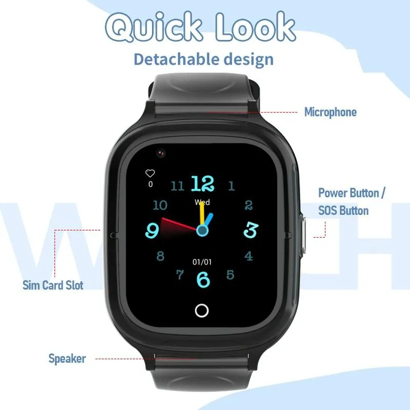 4G Kids Smart Phone Positioning Watch Ip67 Waterproof / Video / Voice Calling