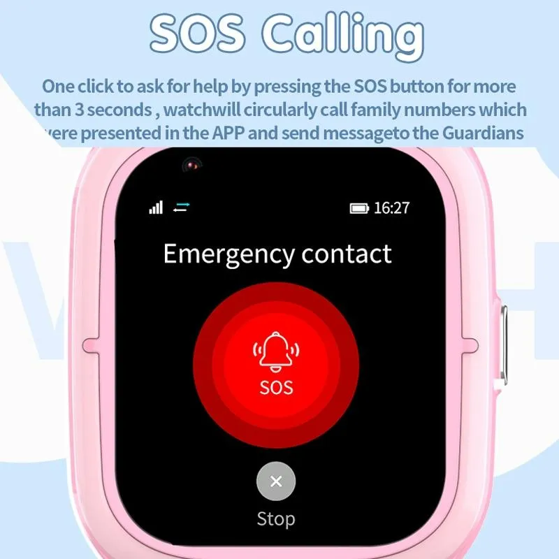4G Kids Smart Phone Positioning Watch Ip67 Waterproof / Video / Voice Calling