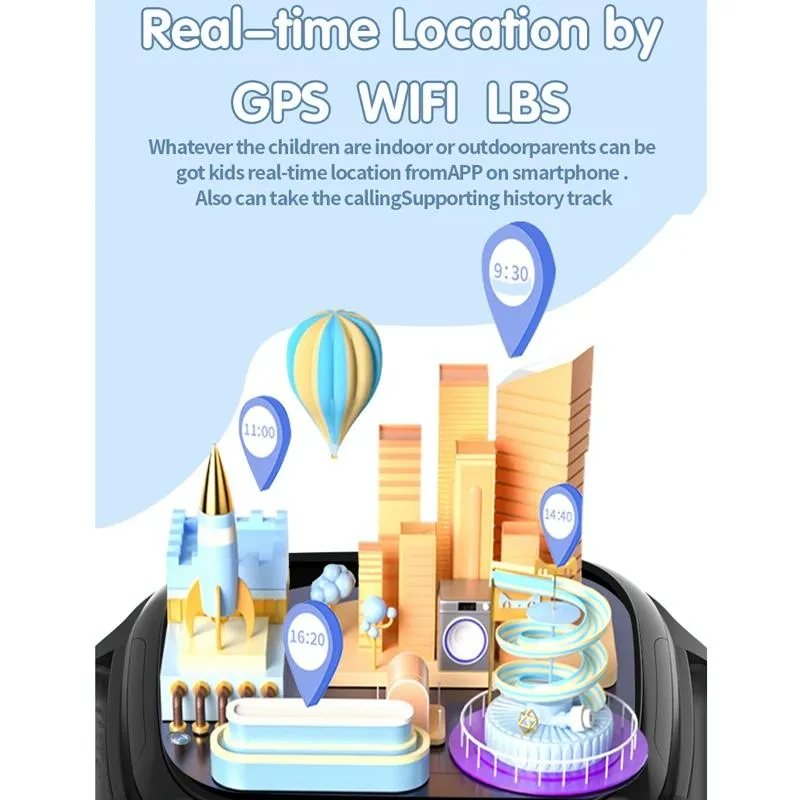4G Kids Smart Phone Positioning Watch Ip67 Waterproof / Video / Voice Calling