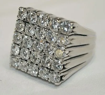 5.75 Carat Diamond Statement Ring in 18K White Gold - $30K VALUE