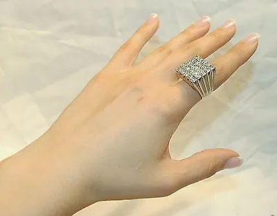 5.75 Carat Diamond Statement Ring in 18K White Gold - $30K VALUE