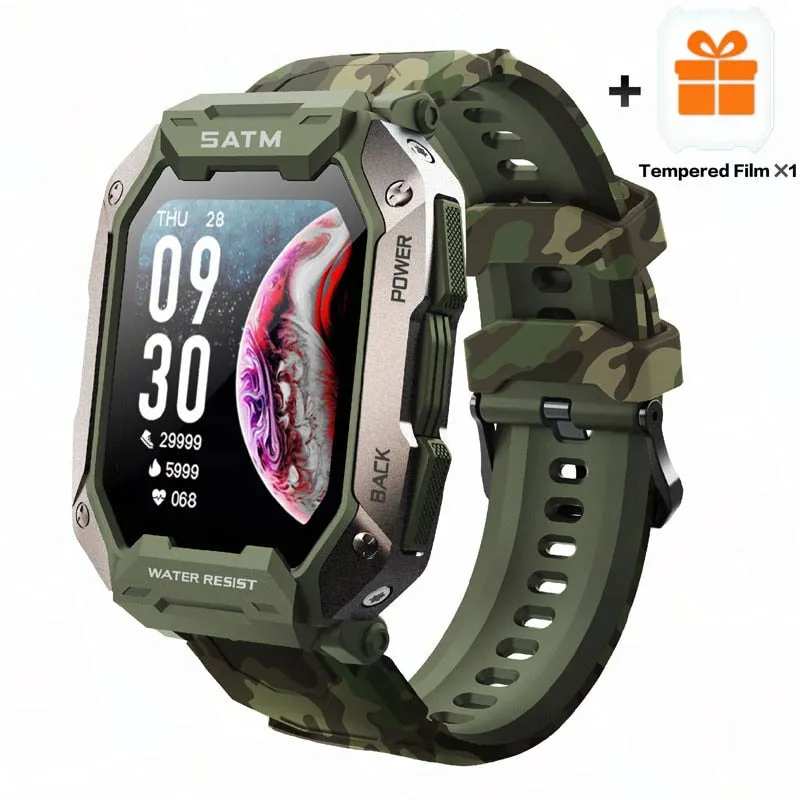 5atm Military Smartwatch Men For Android Xiaomi Ios Ip68 Waterproof Sports Watches Blood Pressure Oxygen 380 mAh Smart Watch Men