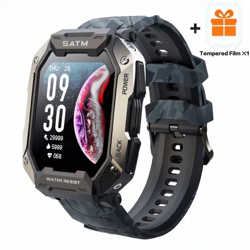 5atm Military Smartwatch Men For Android Xiaomi Ios Ip68 Waterproof Sports Watches Blood Pressure Oxygen 380 mAh Smart Watch Men