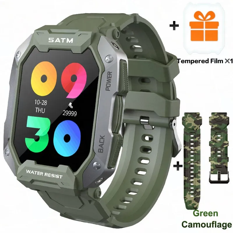 5atm Military Smartwatch Men For Android Xiaomi Ios Ip68 Waterproof Sports Watches Blood Pressure Oxygen 380 mAh Smart Watch Men