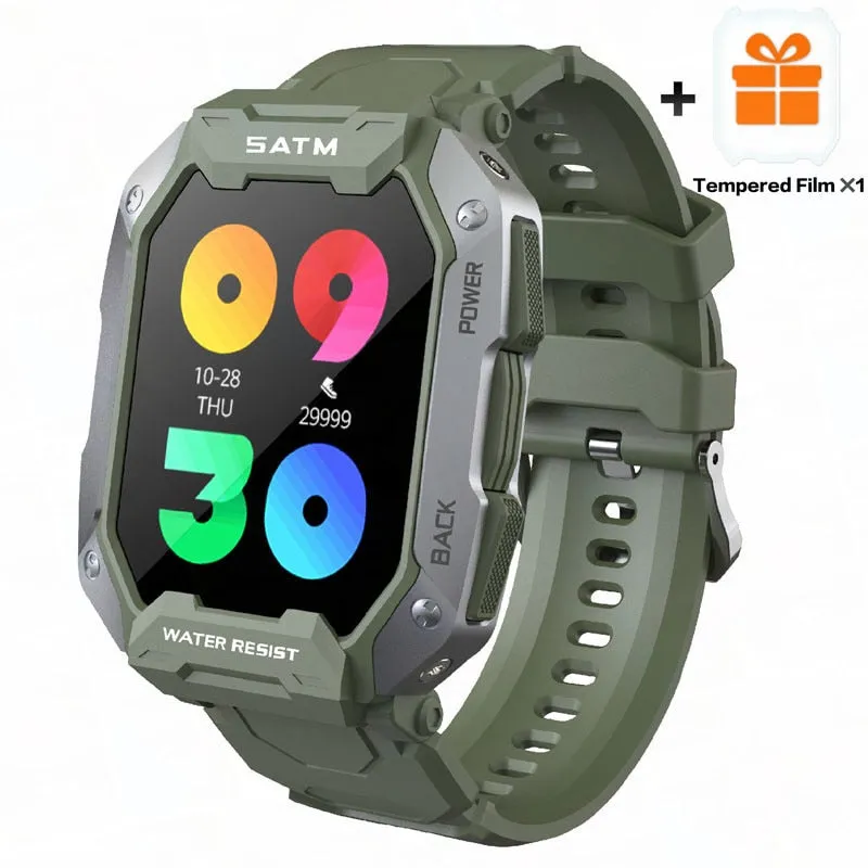 5atm Military Smartwatch Men For Android Xiaomi Ios Ip68 Waterproof Sports Watches Blood Pressure Oxygen 380 mAh Smart Watch Men