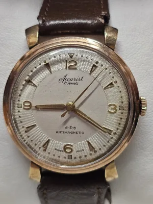 ACCURIST, Vintage 1940s, 9K Rose Gold, Hooded Lugs Men's Watch- $10K APR w/ COA!