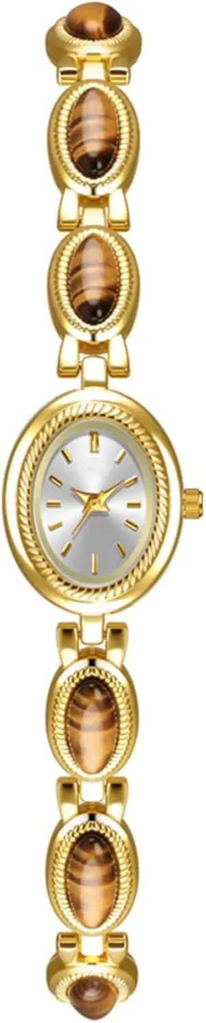 ADSBIAOYE Womens Gold Watch Waterproof Quartz Wrist Watch Elegant Oval Vintage Small Dial Bracelet Watch Fashion Dress Watches for Ladies