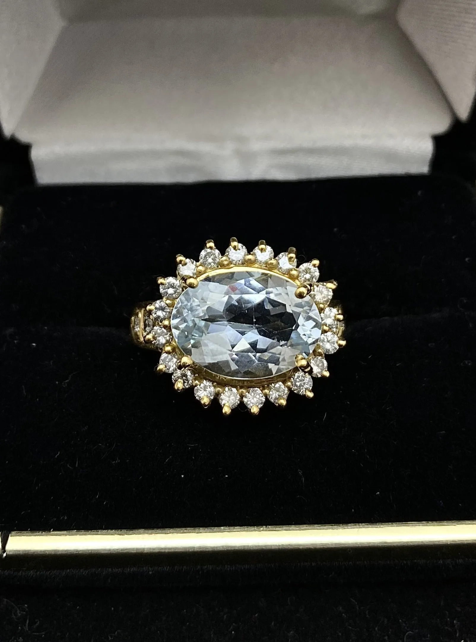 Amazing 6 Ct. Aquamarine Ring with 24-Diamonds! - $25K Appraisal Value w/ CoA!