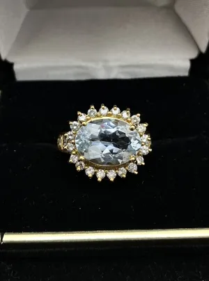 Amazing 6 Ct. Aquamarine Ring with 24-Diamonds! - $25K Appraisal Value w/ CoA!