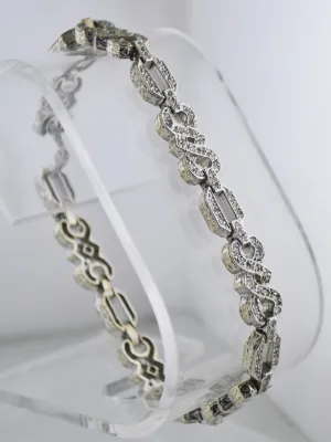 Amazing Designer Diamond Tennis Bracelet in Solid White Gold - $30K APR Value w/ CoA!