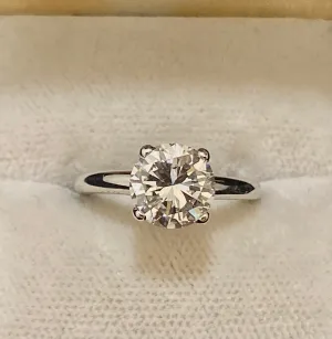 Amazing Platinum & Diamond Solitaire Engagement Ring - $80K Appraisal Value w/CoA}