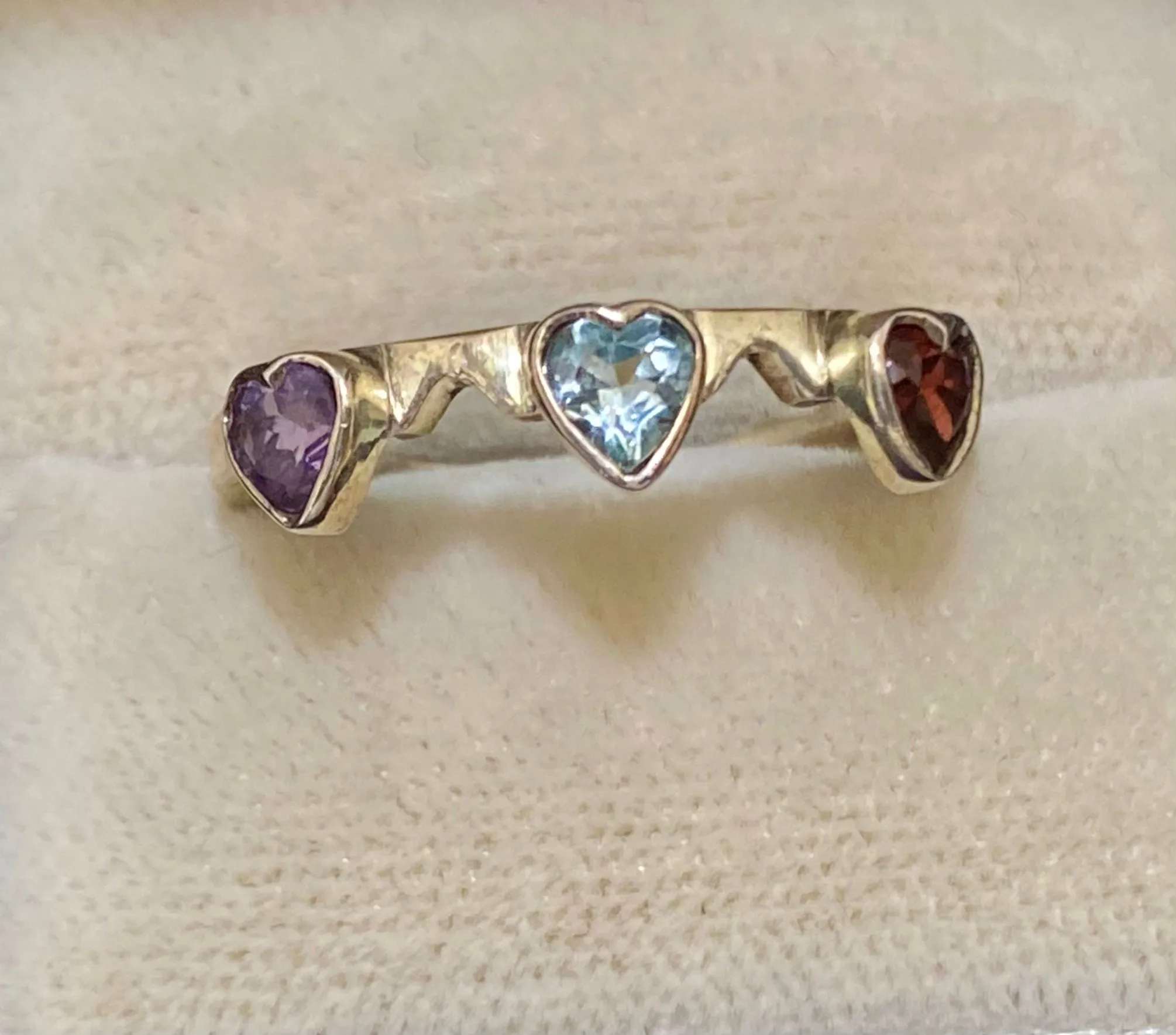 Amazing Sterling Silver with Amethyst, Peridot, Aquamarine, Citrine, & Tourmaline Double Ring - $1.5K Appraisal Value w/CoA}