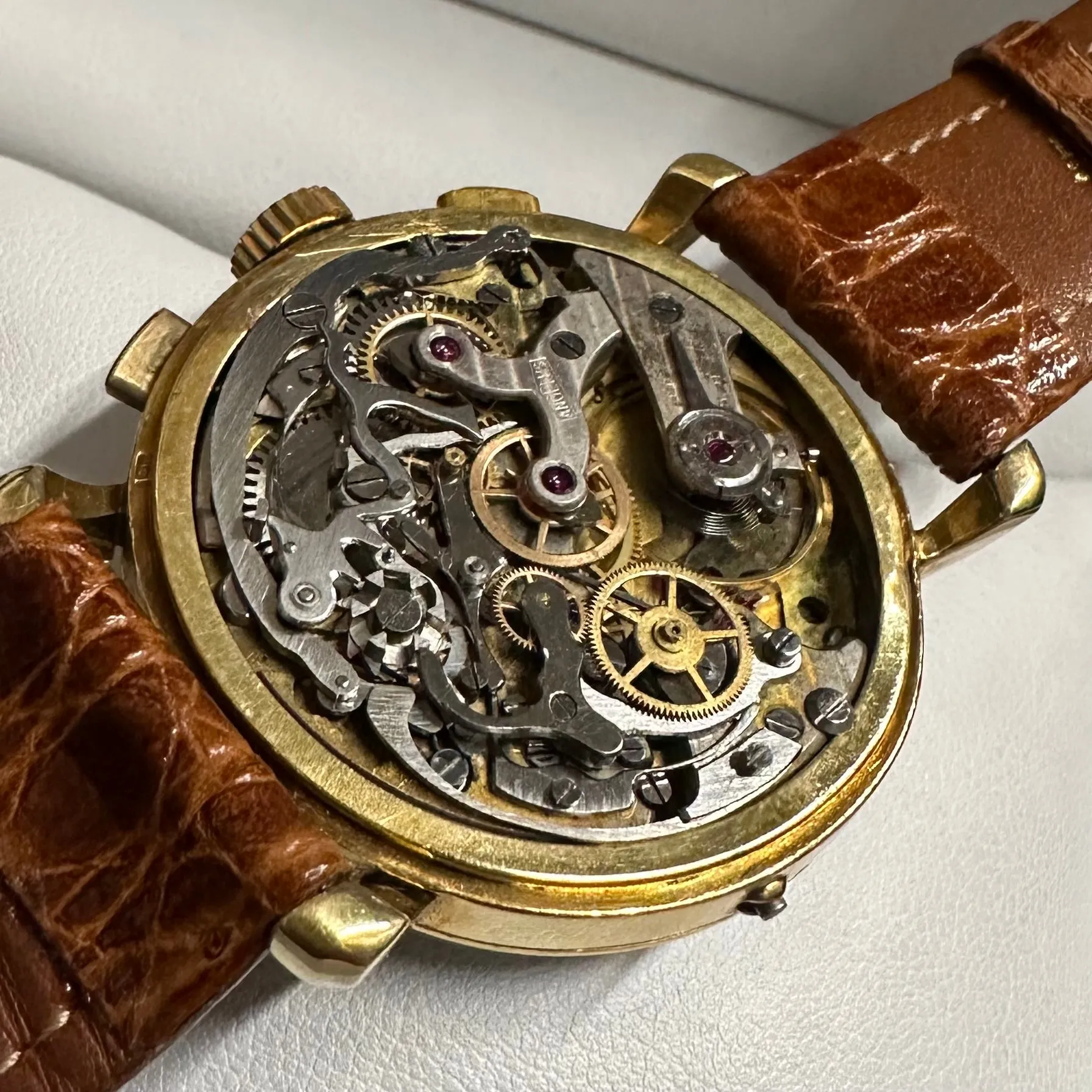 ANGELUS Chronodato Mechanical 18K Yellow Gold Triple Date Watch-$30K APR w/ COA!