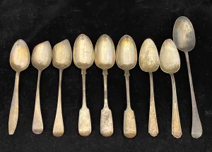 Antique Assorted Silver Plate Serving Spoons - $1.2K APR Value w/ CoA