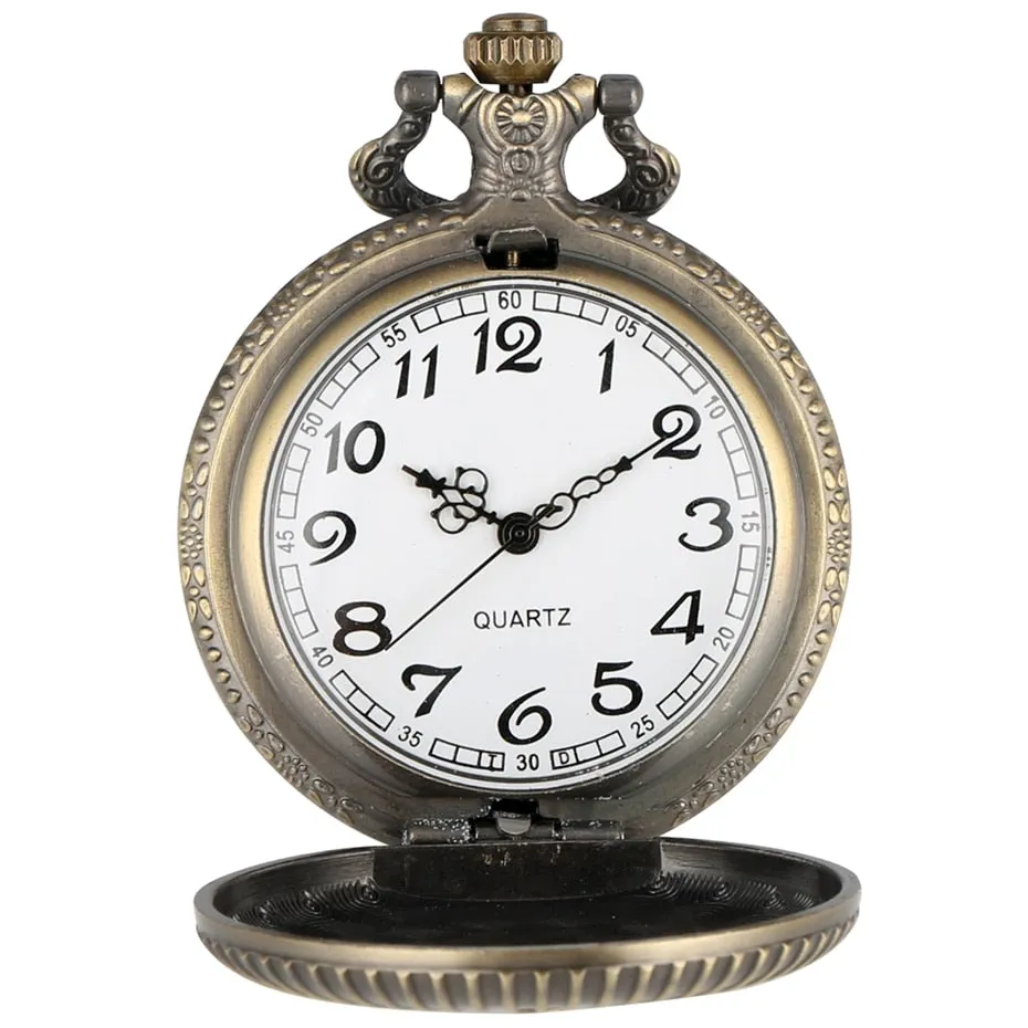 Antique Bronze Quartz Fob Clock Pendant Freemason  Pocket Watch
