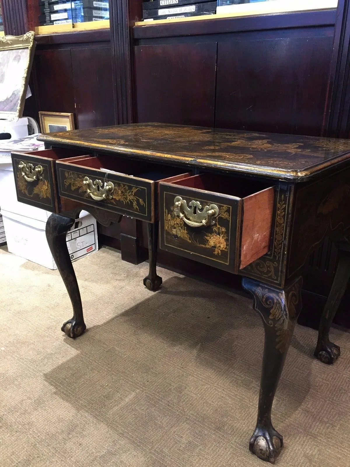 Antique Chinoiserie Wooden Desk Chippendale Style c. 1800s - Apr Value: $80K!*