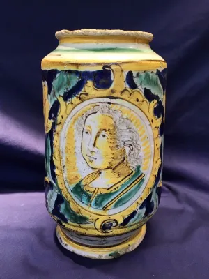 Antique Majolica Apothecary Albarello Pottery Circa 17th Century - $50K VALUE