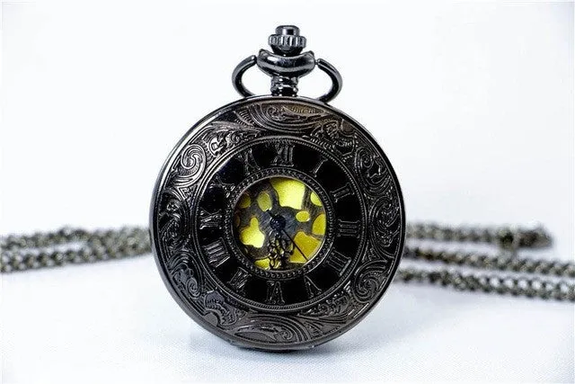 Antique Roma Number Pocket Watch Vintage Alloy Steampunk Bronze Necklace Pendant Chain relogio de bolso Gift Quartz Watch