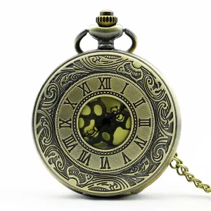 Antique Roma Number Pocket Watch Vintage Alloy Steampunk Bronze Necklace Pendant Chain relogio de bolso Gift Quartz Watch