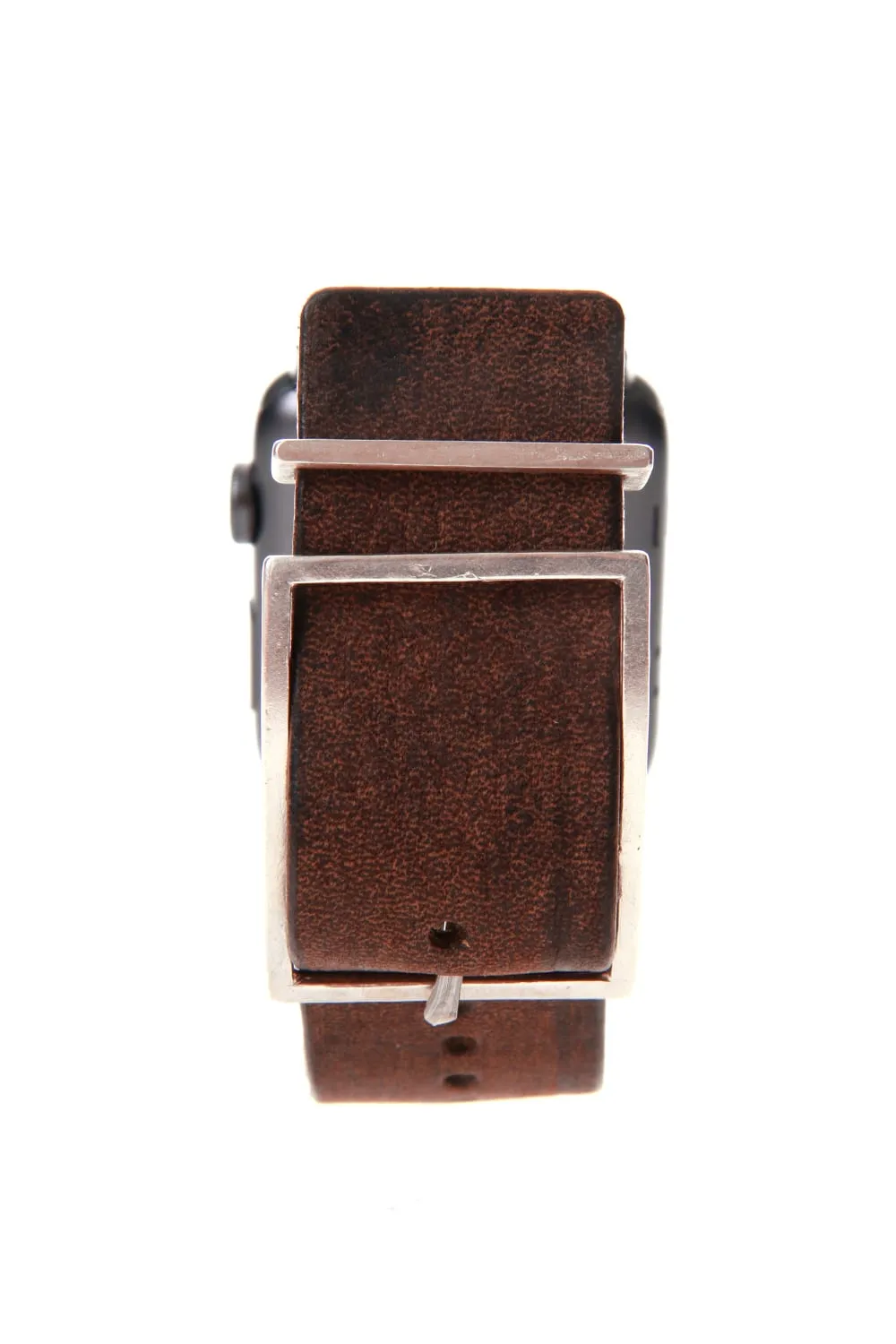 Apple Watch Band - Pueblo Leather TABACCO  - Silver Type 2
