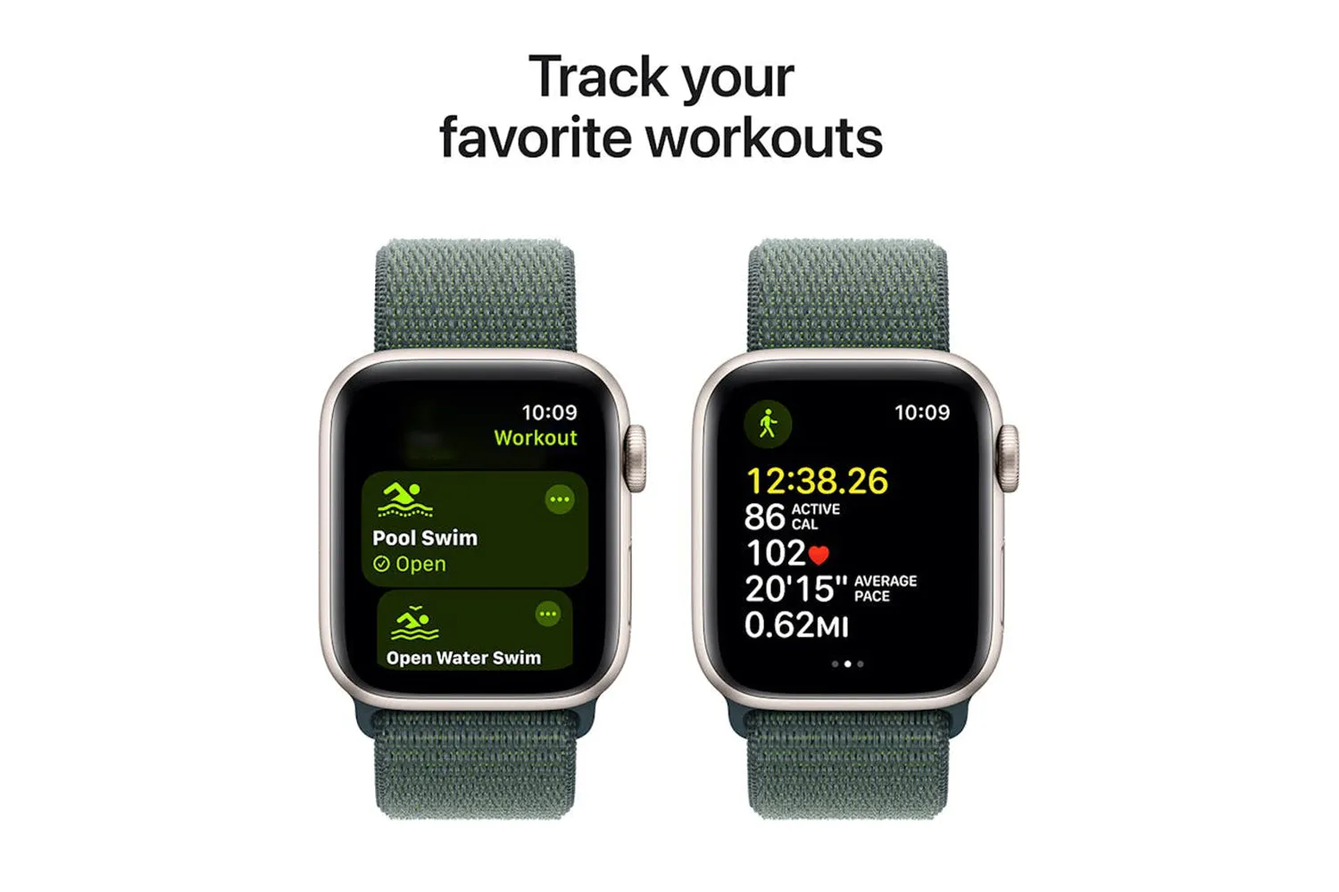 Apple Watch SE GPS | 40mm | Starlight Aluminium Case with Lake Green Sport Loop