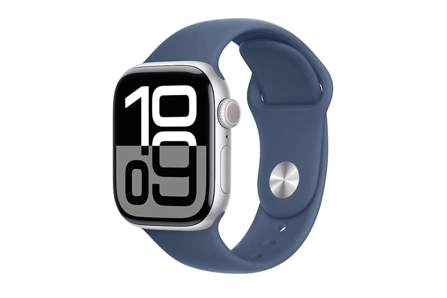 Apple Watch Series 10 | 42mm | Silver Aluminium Case Denim Sport Band S/M